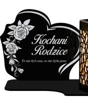 Znicz Solarny LED Na Pomnik Statuetka W Kształcie Serca Wszystkich Świętych