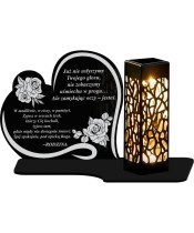 Solar LED Candle for the Grave Heart Statuette with All Saints' Decoration