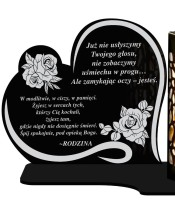 Solar LED Candle for the Grave Heart Statuette with All Saints' Decoration