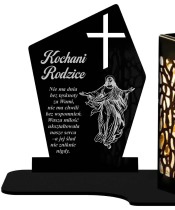 Solar LED Candle Tombstone Statuette Cross With All Saints' Sentence