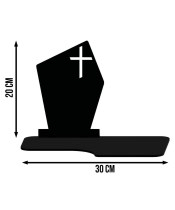Solar LED Candle Tombstone Statuette Cross With All Saints' Sentence