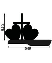 Solar LED Candle Tombstone Statuette Cross And Two Hearts All Saints