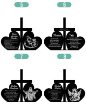 Solar LED Candle Tombstone Statuette Cross And Two Hearts All Saints