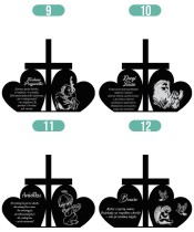 Solar LED Candle Tombstone Statuette Cross And Two Hearts All Saints