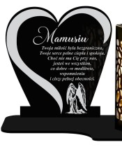 Solar Candle Openwork LED Heart Tombstone Statuette With A Sentence For The Cemetery