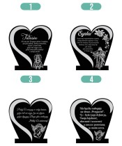 Solar Candle Openwork LED Heart Tombstone Statuette With A Sentence For The Cemetery