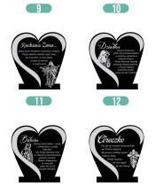 Solar Candle Openwork LED Heart Tombstone Statuette With A Sentence For The Cemetery