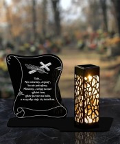 Solarkerze durchbrochen LED Papyrus mit Allerheiligen Satz Friedhof