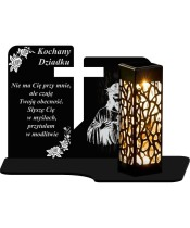 Solar Candle Openwork LED Cut-out Cross Statuette With A Sentence For The Cemetery