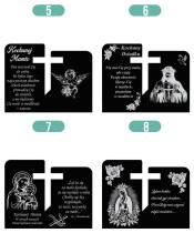 Solar Candle Openwork LED Cut-out Cross Statuette With A Sentence For The Cemetery