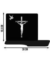 Solar LED Candle for Monument Statuette for Grave Silver Decoration Cross 3D