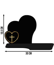 Solarkerze Durchbrochene LED-Herzstatuette mit Golddekoration 3D-Muster