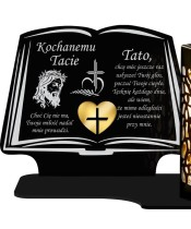 Solar Candle Openwork LED Book Statuette With Gold Decoration 3D Patterns