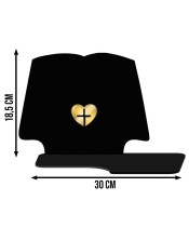 Znicz Solarny Ażurowy LED Statuetka Księga Ze Złotym Zdobieniem 3D Wzory
