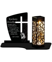 Znicz Solarny LED Podłużna Statuetka Z Sentencją Na Wszystkich Świętych