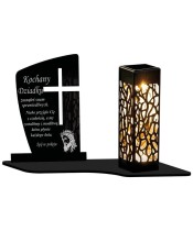 Solar LED Kerze Längliche Statuette mit einem Satz zu Allerheiligen