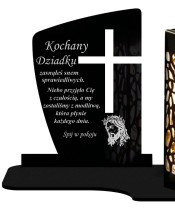 Znicz Solarny LED Podłużna Statuetka Z Sentencją Na Wszystkich Świętych