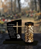 Solar LED Kerze Längliche Statuette mit einem Satz zu Allerheiligen