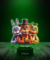 3D LED Lamp with FNAF Print Freddy Bonnie Chica