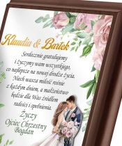 Pamiątka Ślubna Dla Nowożeńców Ramka Z Życzniami Prezent Z Twoim Grawerem
