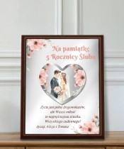 A keepsake for the 5th wedding anniversary as a gift - a frame with wishes
