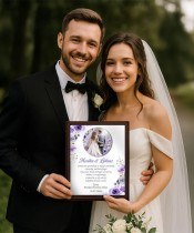 Hochzeitserinnerung – Geschenkrahmen Mit Glückwünschen Für Das Brautpaar