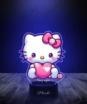3D-Plexido-LED-Lampe mit Hello Kitty-Aufdruck