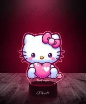 3D-Plexido-LED-Lampe mit Hello Kitty-Aufdruck