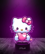 3D-Plexido-LED-Lampe mit Hello Kitty-Aufdruck