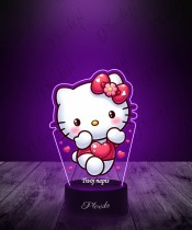 3D-Plexido-LED-Lampe mit Hello Kitty-Herzdruck