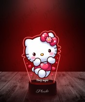 3D-Plexido-LED-Lampe mit Hello Kitty-Herzdruck