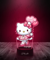 3D-Plexido-LED-Lampe mit Herzballons mit Hello Kitty-Aufdruck