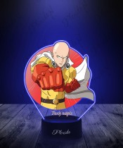 Lampka LED 3D Plexido z Nadrukiem UV One Punch Man Saitama