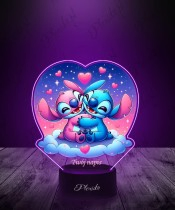3D LED Lamp Plexido with UV Print Lilo and Stitch and Angel Heart