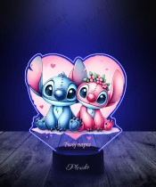 3D-LED-Lampe Plexido mit UV-Druck Lilo und Stitch und Engelherz