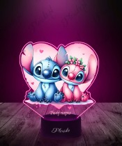 3D LED Lamp Plexido with UV Print Lilo and Stitch and Angel Heart
