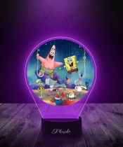 3D-LED-Lampe Plexido mit Spongebob-UV-Druck