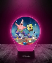 3D-LED-Lampe Plexido mit Spongebob-UV-Druck