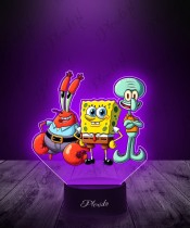 3D LED Lamp Plexido with UV Print Spongebob Squidward Mr. Krabs