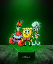 3D-LED-Lampe Plexido mit UV-Druck Spongebob Thaddäus Mr. Krabs