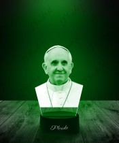 3D Plexido LED Lampe Papst Franziskus
