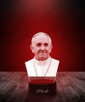 3D Plexido LED Lampe Papst Franziskus