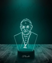 3D Plexido LED Lampe Papst Franziskus