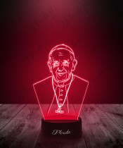 3D Plexido LED Lampe Papst Franziskus