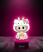 Lampka LED 3D Plexido z Nadrukiem UV Labubu Hello Kitty