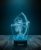 Lampka Nocna LED 3D Plexido Skeleton Szkielet Łucznik Minecraft