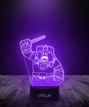 Lampka Nocna LED 3D Plexido Wojownik Świni Minecraft