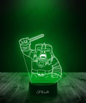 Lampka Nocna LED 3D Plexido Wojownik Świni Minecraft