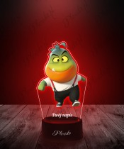 3D LED Plexido Lampe mit UV-Druck Mr. Wolf und Piranha Company