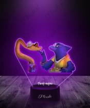 3D LED Lamp with UV Print Mr. Wolf and Snake Company
